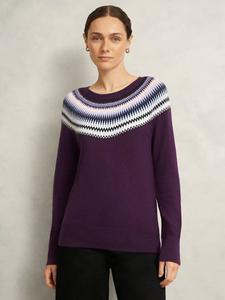 Джемпер Greta Fair Isle из шерстяной смеси Hobbs, Vibrant Purple