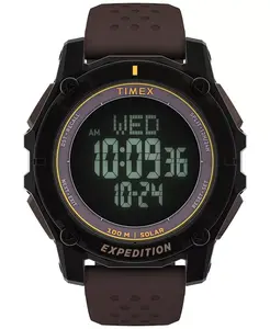 Мужские часы-хронограф из коричневого силикона, 49 мм Timex