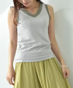 Вязаный прозрачный топ Russell с двусторонним переплетением Interplanet, цвет Greige