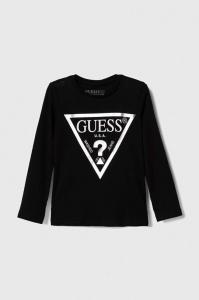 Хлопковая рубашка с длинными рукавами для мальчиков и девочек Guess, черный