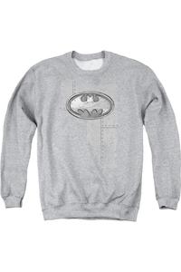 Толстовка с круглым вырезом для взрослых с металлическим логотипом Batman Rivited Gildan, цвет athletic heather