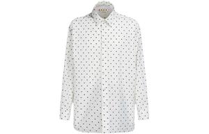 Рубашка из поплина с принтом в горошек MARNI, белый