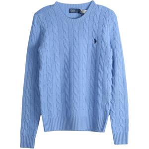 Джемпер с вышитым логотипом, вязка кос Polo Ralph Lauren, синий