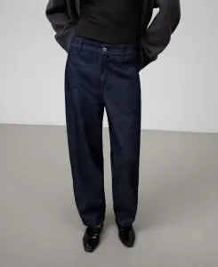 Прямые джинсы для женщин из хлопка с зауженным кроем Adolfo Dominguez, темно-синий