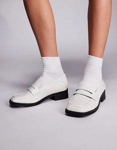 Туфли Public Desire Decaf с кремовой крокодиловой кожей