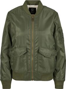 Женская куртка-бомбер из шерпы зеленого цвета Brandit