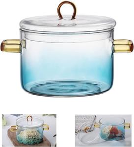 Кастрюля стеклянная Miecux, 1500 мл, синий