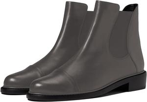 Женские ботильоны Zszszsu с круглым носком, на низком массивном каблуке, слипоны Челси, размеры 4-16 US, Grey