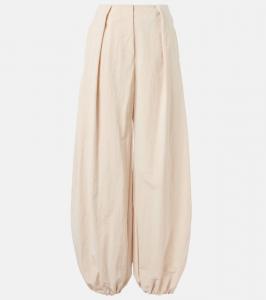 Калиссон плиссированные брюки с завышенной талией и расклешенными штанинами Jacquemus, White