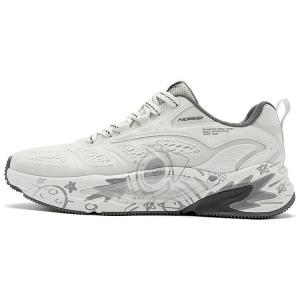 Антискользящие износостойкие мужские низкие кеды повседневные бело-серые QIAODAN, цвет Birch White/Asphalt Gray