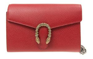 GUCCI Дионис миниатюрный кожаный кошелек через плечо женский красный