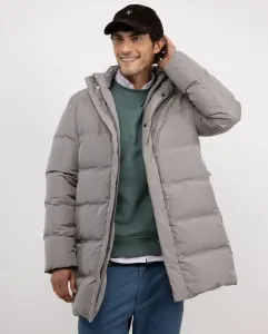 Длинный мужской пуховик с капюшоном El Ganso, бежевый