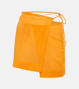 Асимметричная мини-юбка с запахом Nensi Dojaka, оранжевый