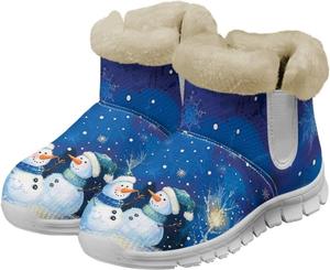 Tomeusey Женские зимние ботинки на снег с теплой меховой подкладкой, удобные короткие ботильоны для улицы, противоскользящие плюшевые ботинки с белой подошвой