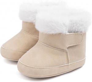Sawimlgy Детские Пинетки Мальчики Девочки Меховые Зимние Сапожки с Ковбойскими Кисточками и Бантиком, Молния сбоку, Мягкая Подошва, Для Малышей и Новорожденных, Теплые Сапожки для Первой Прогулки и Детской Колыбели, Для Улицы