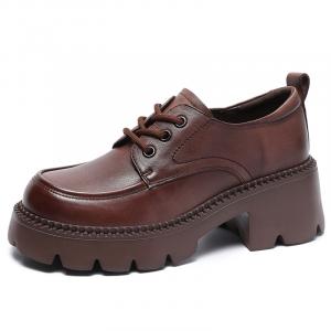 Devanro Коричневые женские повседневные туфли на каблуке 6 см, цвет Brown