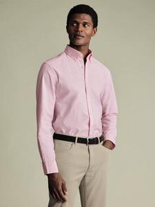 Хлопковая рубашка в рубчик из оксфордской ткани Regular Fit Charles Tyrwhitt, Pink
