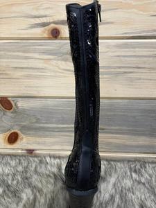 Высокие черные ботинки с пайетками Helen's Heart, черный