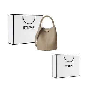 ST&SAT Кожаная сумка через плечо из коровьей кожи Плетеная сумка для рук Средняя сумка кроссбоди женская разноцветная, Elephant Gray