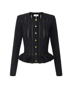 Кардиган с ажурным узором Elisabetta Franchi, черный