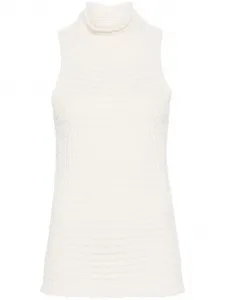 Трикотажный топ с высоким воротником JIL SANDER, нейтральный