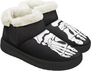 Женские ботильоны на зиму с теплой подкладкой, стелькой из памяти формы, противоскользящие мини-башмачки, антискользящие, без шнурков Chririnla, Foot Bone Print