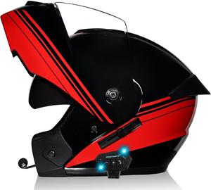 Шлем мотоциклетный Gyufmgs, черный / красный
