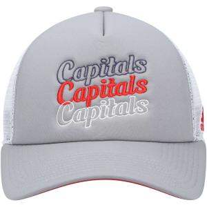 Женская кепка adidas Grey/White Washington Capitals Foam Trucker Snapback adidas