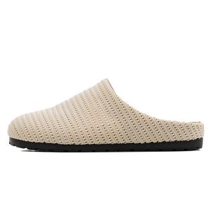 HUANQIU Женские бежевые сандалии с закрытым носком, резиновой подошвой, вырезанные, тканые, бесшумные, с защитой от запаха и скольжения