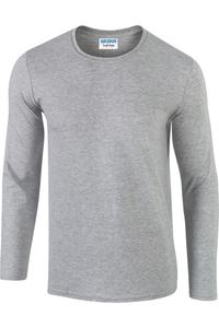 Мужская мягкая футболка с длинным рукавом Gildan, цвет sport grey (rs)