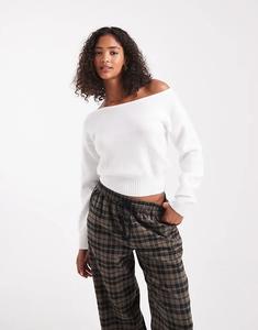 Роскошный джемпер с открытыми плечами Cotton On, белый цвет