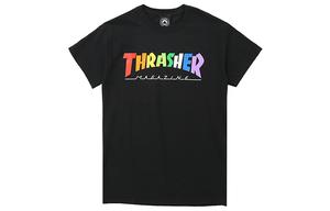 Thrasher Футболка прямая американская версия унисекс черная