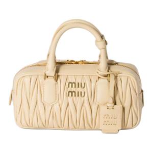 MIU MIU Аркади Серия Женская Желтая Сумка через Плечо из Овчины