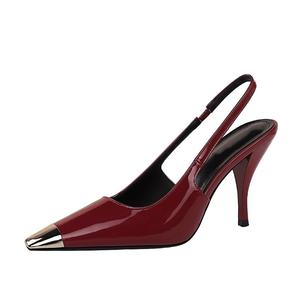 YAFEI XUANYU Тонкие каблуки на шпильке 9 см женские бордовые, цвет Burgundy