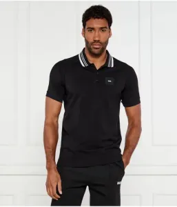 Поло Пэдди Риб regular fit Boss Green, черный