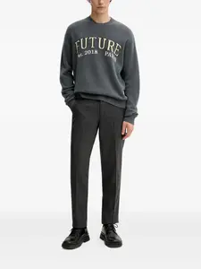 Свитер с вышитым логотипом From Future, серый