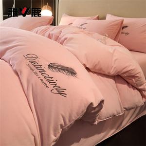 Yalu Пододеяльник 150х200 см из молочного вельвета, утолщенный, флисовый, антистатик, цвет Yumeng-Mietao Fen