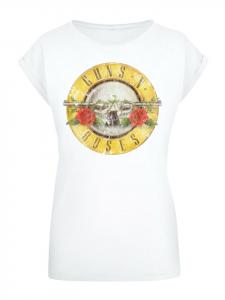 Футболка с удлиненным плечом, винтажный логотип Guns 'n' Roses, черно-белая F4NT4STIC