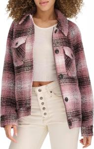 Женская куртка-рубашка Zoe Relaxed Wool Plaid Shirt Jacket Levi's, Porcelain Rose Plaid