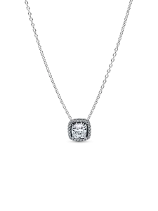 Ожерелье-колье с подвеской Halo Pandora, серебро 925 пробы