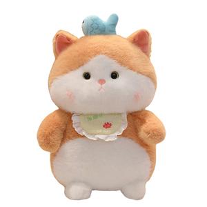 Мягкая и милая кошечка, которая любит есть рыбу, плюшевая кукла, высота 25cm/35cm/45cm MLING, синий