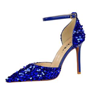 QITUMAUL Стройные каблуки на шпильке 10 см женские синие, цвет Blue[Heel Height 10cm]