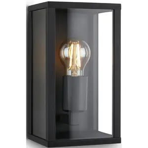 Настенный светильник Briloner Leuchten для наружного освещения «3638015 LUANDA», лампа E27 | без лампочки, уличный светильник, 26x14x13,5см, черный, макс. 12Вт, E27, снаружи, на стене дома
