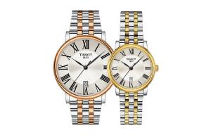 TISSOT Часы Carlson Collection Quartz Movement Unisex 30 мм Silver Dial T1224102203300+T1222102203300