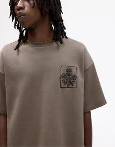 Толстовка Pull&Bear Interlock с короткими рукавами цвета охры