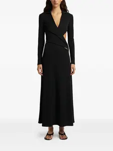 Миди-платье Fran с вырезами и рубчатой вязкой Christopher Esber, черный