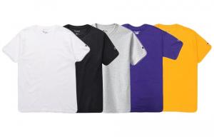 Футболка Unisex Champion, набор 5 шт (белый серый+черный+фиолетовый+темно-синий+бордовый)