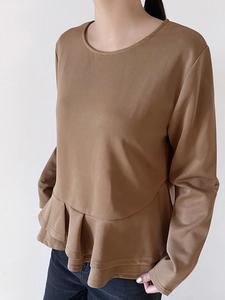 Топ с баской, женские топы Doux Belle, цвет Brown