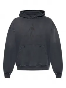 Худи с графичным принтом и эффектом потертости Misbhv, черный