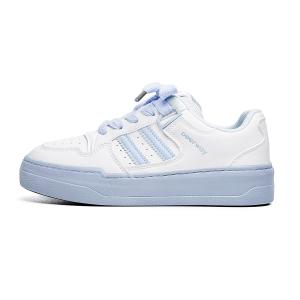 Женские противоскользящие износостойкие легкие дышащие низкие кеды для скейтбординга DEERWAY, бело-синие